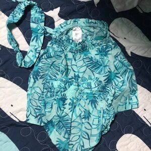 Carter's Teal Tropical Baby Halter Set